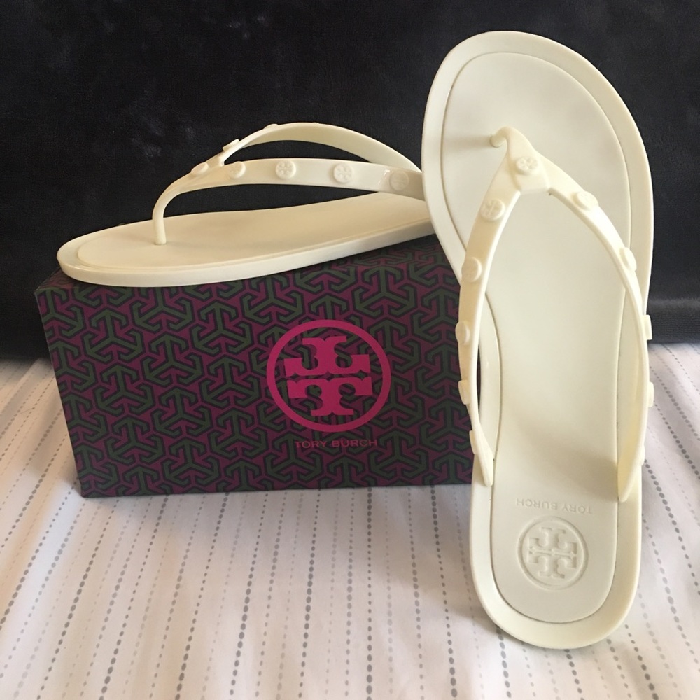Studed Tory Burch Ivory Flip Flop 🩴